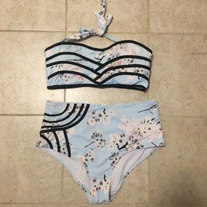 Cupshe Cherry Blossom Swimsuit Set